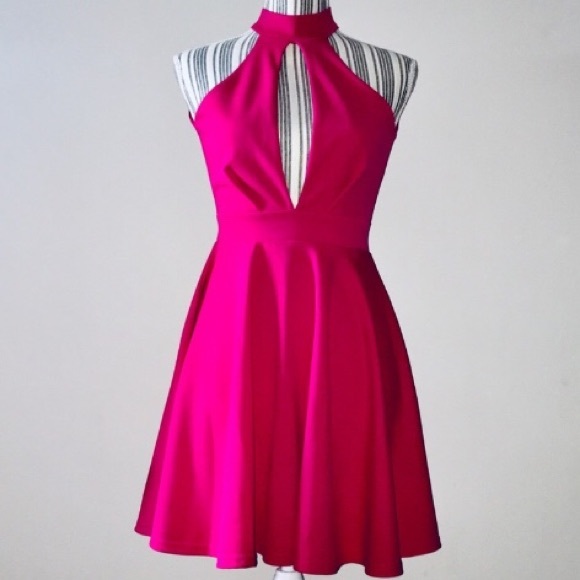 Nasty Gal Dresses & Skirts - Nasty Gal Halter Plunge Skater Dress